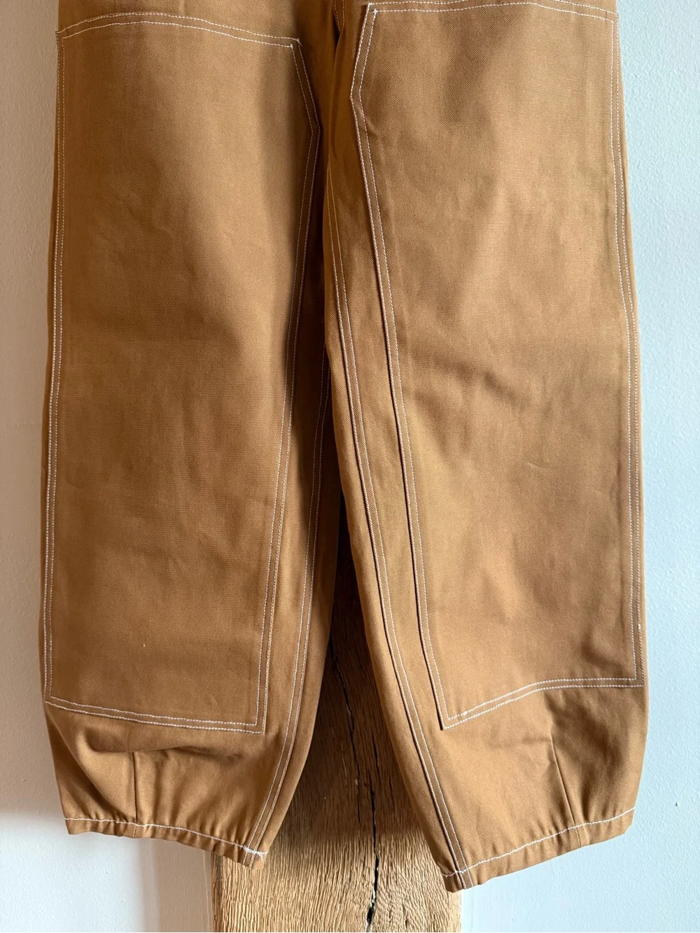 Emerson Fry Women's Size Small Caramel 100% Organic Cotton Barrel Work Pants - Picture 4 of 9